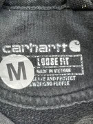 CARHARTT FELPA CON CAPPUCCIO WORKWEAR NERO SBIADITO UOMO PRE OWNED M