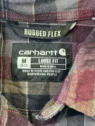 CARHARTT CAMICIA FLANELLA CHECK BORDEAUX UOMO PRE OWNED M
