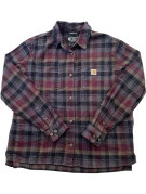 CARHARTT CAMICIA FLANELLA CHECK BORDEAUX UOMO PRE OWNED M