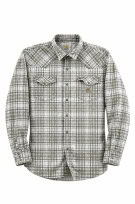 CARHARTT SHIRT RACING PLAID OLIVE MENS PRE OWNED XL