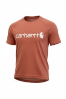 Carhartt T-Shirt Logo Print Πορτοκαλί Unisex S