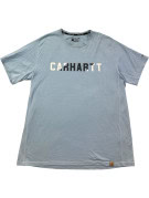 CARHARTT T SHIRT SPELL OUT LIGHT BLUE MEN PRE OWNED L