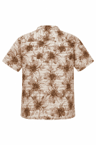CARIBBEAN HAWAIIAN SHIRT FLORAL BEIGE BROWN MENS PRE OWNED XL