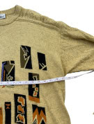 CARLO COLUCCI 80s MAGLIONE VINTAGE RETRO BEIGE UNISEX PRE OWNED XL