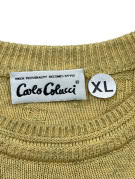 CARLO COLUCCI 80s MAGLIONE VINTAGE RETRO BEIGE UNISEX PRE OWNED XL