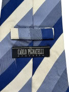 CARLO PIGNATELLI ΓΡΑΒΑΤΑ ΚΛΑΣΙΚΗ ΡΙΓΕ ΜΠΛΕ ΛΕΥΚΟ ΑΝΤΡΙΚΟ PRE OWNED