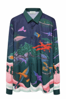 CASABLANCA SHIRT GRAPHIC MULTICOLOR MEN PRE OWNED L