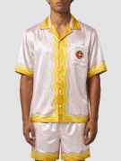 CASABLANCA SET RETRO SHIRT SHORTS PINK MEN PRE OWNED XL