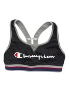 CHAMPION SPORTS BRA RACERBACK LOGO GREY/BLACK WOMEN'S S