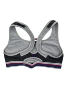 CHAMPION SPORTS BRA RACERBACK LOGO GREY/BLACK WOMEN'S S