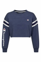 CHAMPION CROPPED SWEATSHIRT SPORTY NAVY WOMEN PRE OWNED M