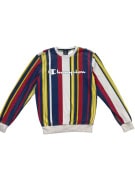 CHAMPION MULTICOLOR STRIPED SWEATSHIRT WITH LOGO UNISEX S