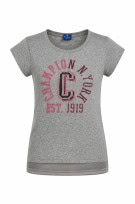 CHAMPION WOMENS T SHIRT GRAPHIC GREY PRE OWNED SMALL