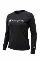 CHAMPION LONG SLEEVE T SHIRT MINIMAL BLACK WOMEN PRE OWNED M