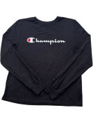 CHAMPION LONG SLEEVE T SHIRT MINIMAL BLACK WOMEN PRE OWNED M