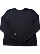 CHAMPION LONG SLEEVE T SHIRT MINIMAL BLACK WOMEN PRE OWNED M