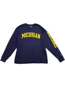 CHAMPION ΜΠΛΟΥΖΑ ΜΑΚΡΥΜΑΝΙΚΗ MICHIGAN WOLVERINES SPELLOUT ΜΠΛΕ UNISEX XL