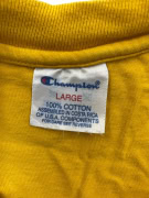 CHAMPION Μπλουζάκι T-Shirt Vintage Μεγάλο Λογότυπο 'UNCG' Κίτρινο Μουσταρδί UNISEX L