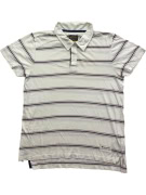 CHAMPION POLO SHIRT VINTAGE ΡΙΓΕ ΜΕ ΛΟΓΟΤΥΠΟ ΛΕΥΚΟ-ΜΠΛΕ ΑΝΔΡΙΚΟ L