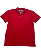 Champion Polo T-Shirt Classic Logo Red UNISEX L