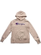 CHAMPION Reverse Weave Φούτερ Hoodie Vintage Με Λογότυπο Μπεζ Unisex S