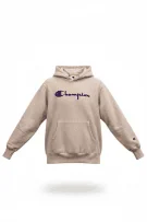 CHAMPION Reverse Weave Φούτερ Hoodie Vintage Με Λογότυπο Μπεζ Unisex S