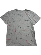 CHAMPION T-SHIRT ALL OVER PRINT LOGO ΓΚΡΙ UNISEX XL