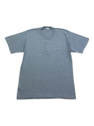 CHAMPION T-SHIRT HENLEY VINTAGE CON LOGO BLU MELANGE UOMO M