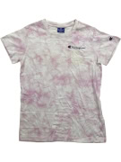 Champion T-Shirt Tie-Dye Logo Λευκό Ροζ Γυναικείο S
