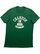 CHAMPION T-SHIRT VINTAGE STYLE LOGO GREEN MENS L