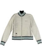 CHAMPION GIACCA DA TRACK BIANCA CON RIGHE TURCHESI E ZIP - M