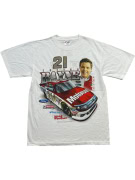 Chase Authentics NASCAR T-Shirt Trevor Bayne 21 Big Print Bianco Unisex M