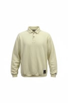 CHEVIGNON felpa polo vintage con logo cream da uomo XXL
