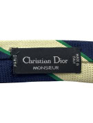 CHRISTIAN DIOR MONSIEUR ΓΡΑΒΑΤΑ ΚΛΑΣΙΚΗ ΡΙΓΕ NAVY ΚΡΕΜ ΠΡΑΣΙΝΗ ΑΝΤΡΙΚΟ PRE OWNED