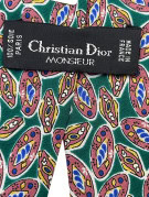 CHRISTIAN DIOR MONSIEUR SILK TIE RETRO GREEN MENS PRE OWNED