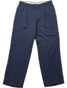 CHRISTIAN DIOR MONSIEUR PLEATED TROUSERS CLASSIC NAVY MENS PRE OWNED L