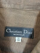 CHRISTIAN DIOR MONSIEUR Camicia Vintage a Maniche Lunghe con Logo Marrone da Uomo S