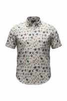 CLUB ROOM HAWAIIAN SHIRT FLORAL WHITE MEN PRE OWNED M