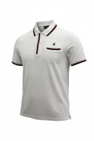 CONTE OF FLORENCE KNIT POLO SHIRT WITH POCKET WHITE MEN'S M