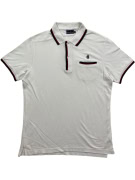 CONTE OF FLORENCE KNIT POLO SHIRT WITH POCKET WHITE MEN'S M