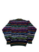 CONTE OF FLORENCE MAGLIONE IN MAGLIA VINTAGE NERO MULTICOLORE UOMO PRE OWNED L
