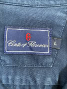 CONTE OF FLORENCE SHIRT VINTAGE DOUBLE POCKET BLUE MEN'S L