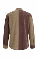 COOGI SHIRT PATCHWORK RETRO BROWN MENS PRE OWNED L