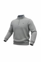 CREW CLOTHING COMPANY Φούτερ με Φερμουάρ 1/4 Casual Κεντητό Λογότυπο Γκρι Ανδρικό Large