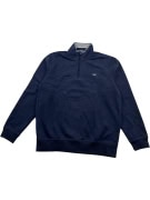 CREW CLOTHING COMPANY Φούτερ με Φερμουάρ 1/4 Minimal Λογότυπο Navy Μπλε Ανδρικό XL