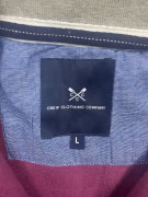 CREW CLOTHING COMPANY felpa con zip a 1/4 (quarter zip) logo bordeaux da uomo L