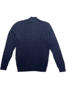 CREW CLOTHING COMPANY Πλεκτή Μπλούζα Cable Knit Half-Zip Μπλε Ανδρική XL