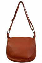 LEATHER CROSSBODY SHOULDER BAG ORANGE