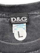D G DOLCE GABBANA T SHIRT GRAPHIC FADED BLACK MENS PRE OWNED L