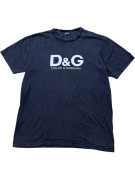D G DOLCE GABBANA T SHIRT GRAPHIC FADED BLACK MENS PRE OWNED L